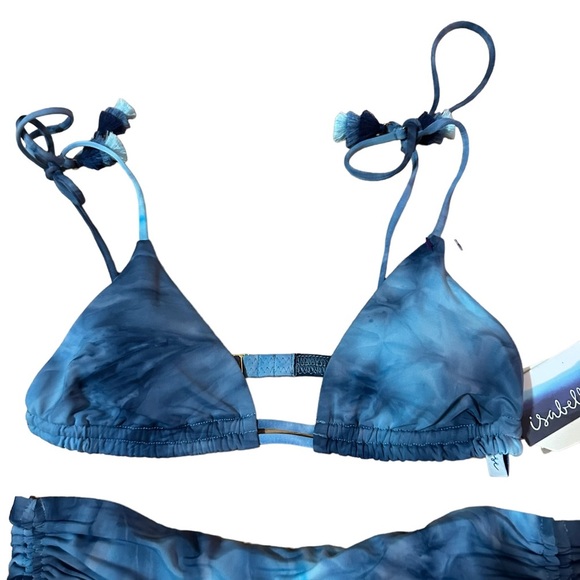 Isabella Rose NWT Blue Tye Dye High Waisted Bikini Size S/M - Picture 3 of 7
